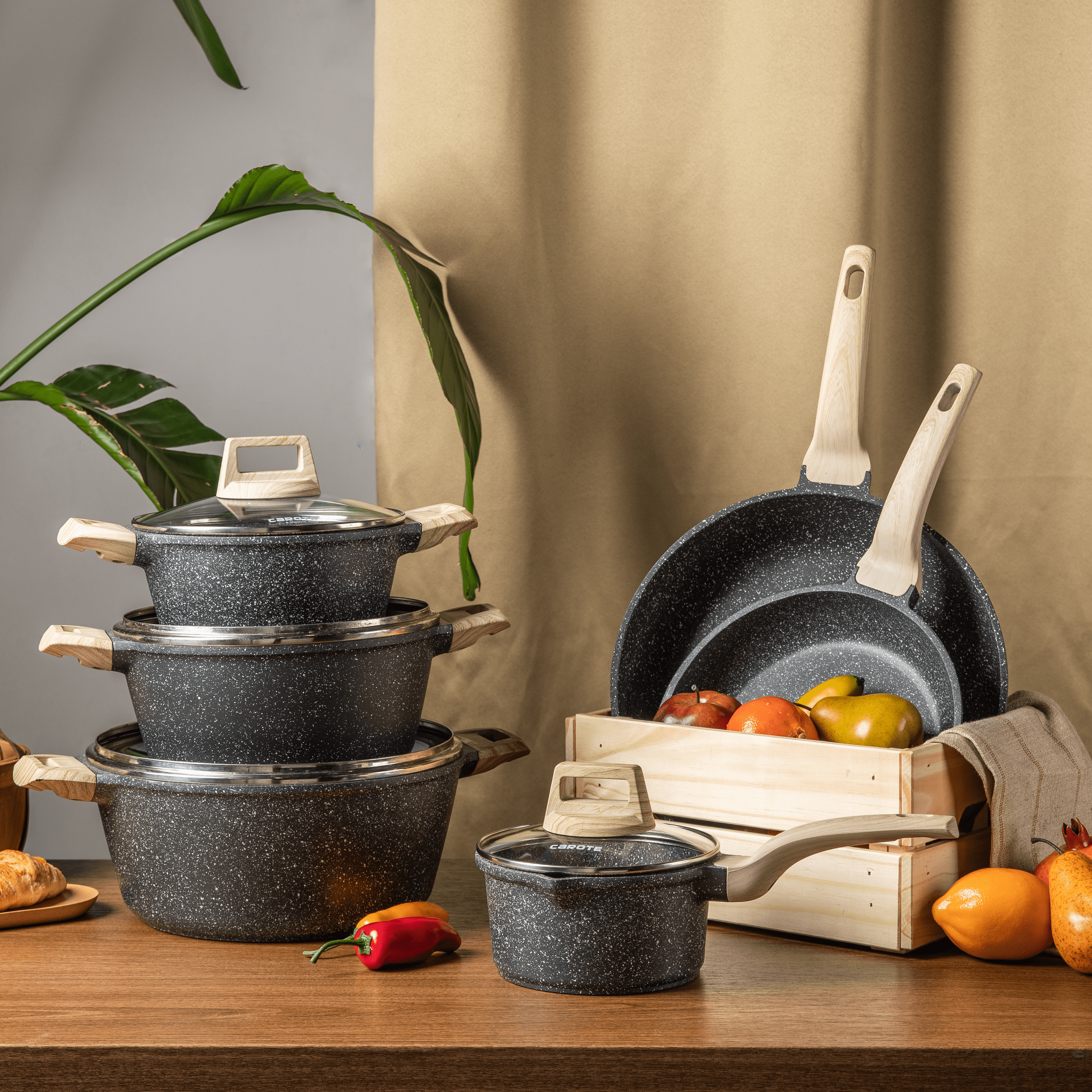 Reviewing the Carote Nonstick Granite Cookware Set.