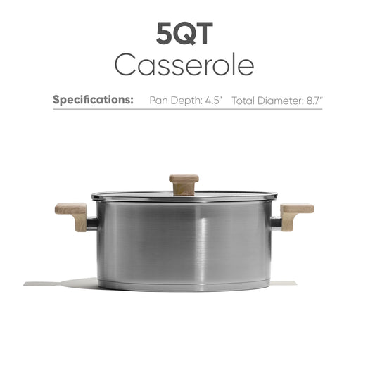 Carote 5 Qt stainless steel pots, Nonstick Pasta & Cooking Pot, Nonstick Induction Stainless Steel Cookpot