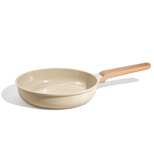 Carote 9.5" Ceramic Nonstick Frying Pan, Cooking Skillet with Bakelite Handle, Induction Compatible, Easy to Clean, Oatmeal