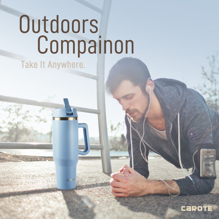 CAROTE Insulated Tumbler with Lid and Straw, Stainless Steel Insulated tumblers,Insulated Water Bottle, 40Oz