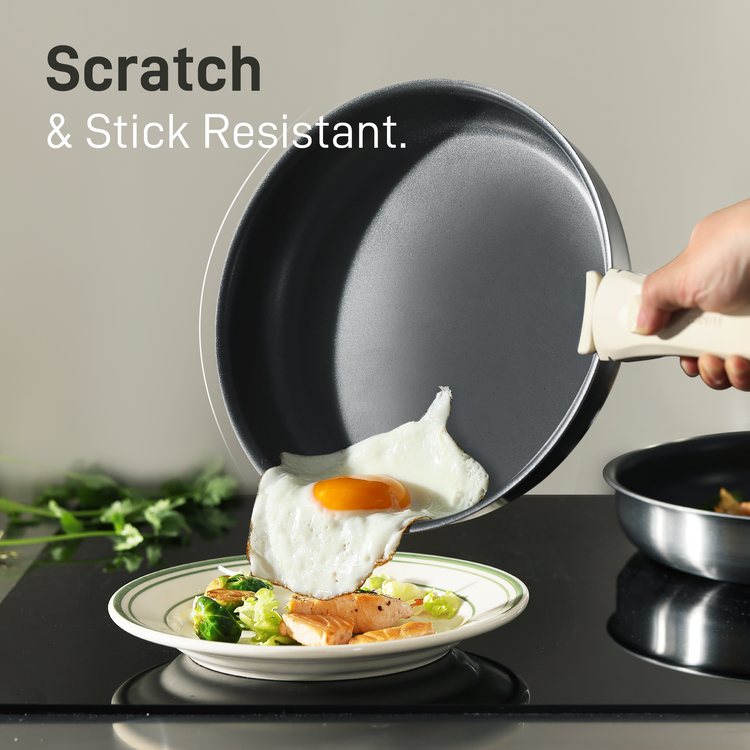 CAROTE 5pcs Stainless Steel Pots and Pans Set with Removable Handle, Cookware Set with Detachable Handle, RV Kitchen Cookware Set, Oven/Dishwasher Safe