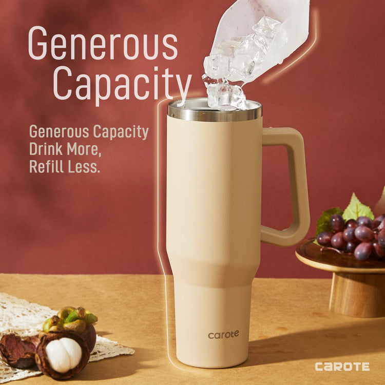 CAROTE Insulated Tumbler with Lid and Straw, Stainless Steel Insulated tumblers,Insulated Water Bottle, 40Oz