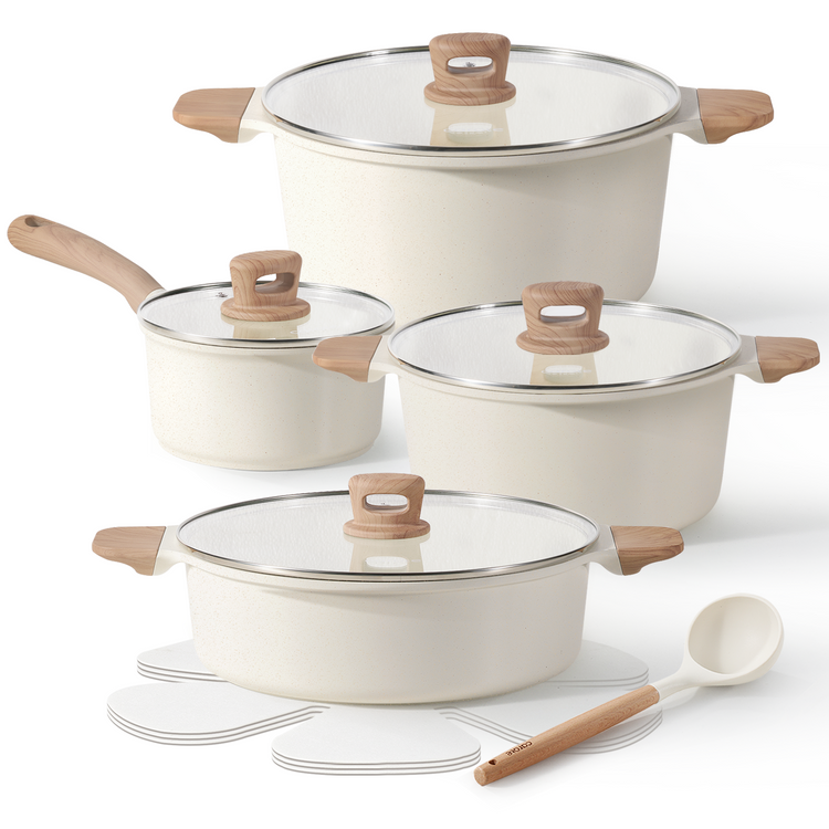 CAROTE ICE White Pots and Pans Set, 12pcs