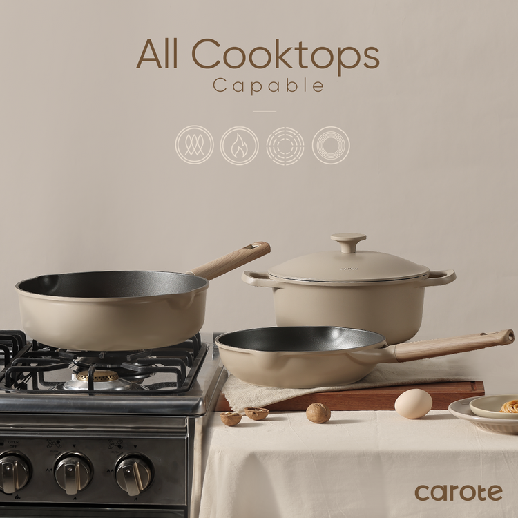 CAROTE Cosy-Collection 13 件不沾鍋套組、平底鍋和鍋具,不含 PFOA