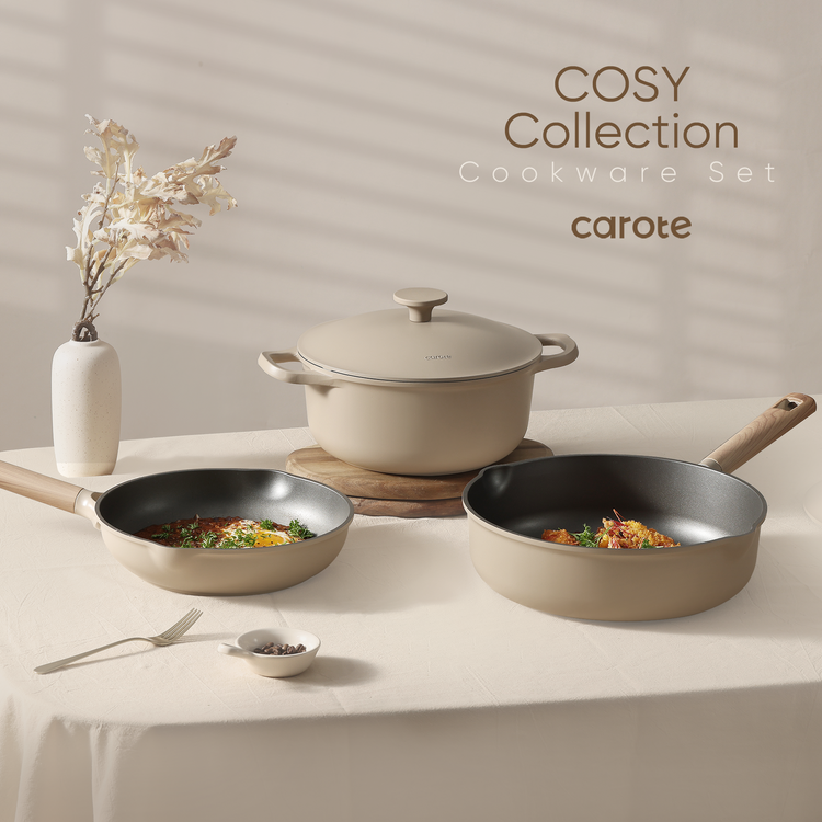 CAROTE Cosy-Collection 13 件不沾鍋套組、平底鍋和鍋具,不含 PFOA