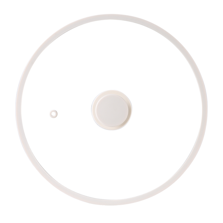 CAROTE 10" Silicone Lid for Pots, Pans and Skillets, Pot Lid With Heat Resistant Silicone Rim and Tempered Glass, White