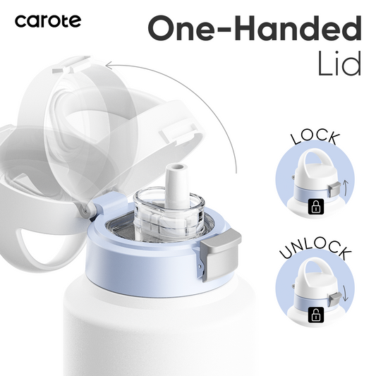 CAROTE Tumbler Set 3pcs 40oz,32oz,32oz, Stainless Steel Vacuum with Handle, Insulated Coffee Tumbler, Double Wall Water Bottle with Lid and Straw, Dishwasher Safe, BPA-Free, Blue