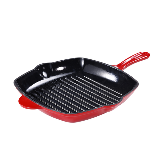 CAROTE Cast Iron Skillet Frying Pan, Oven, Stovetop, Grill, Campfire & Induction Compatible, Durable, Non-Toxic, Even-Heating Cookware, Blue, Square, 10"