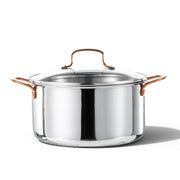 Carote 5QT Tri-Ply Stainless Steel Stock Pot with Lid, Large Soup and Pasta Cooking Pot for Everyday Use
