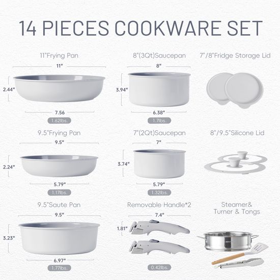Carote Detachable Handle Nonstick Induction Cookware Set, 11 Piece Oven  Safe Pots and Pans Set
