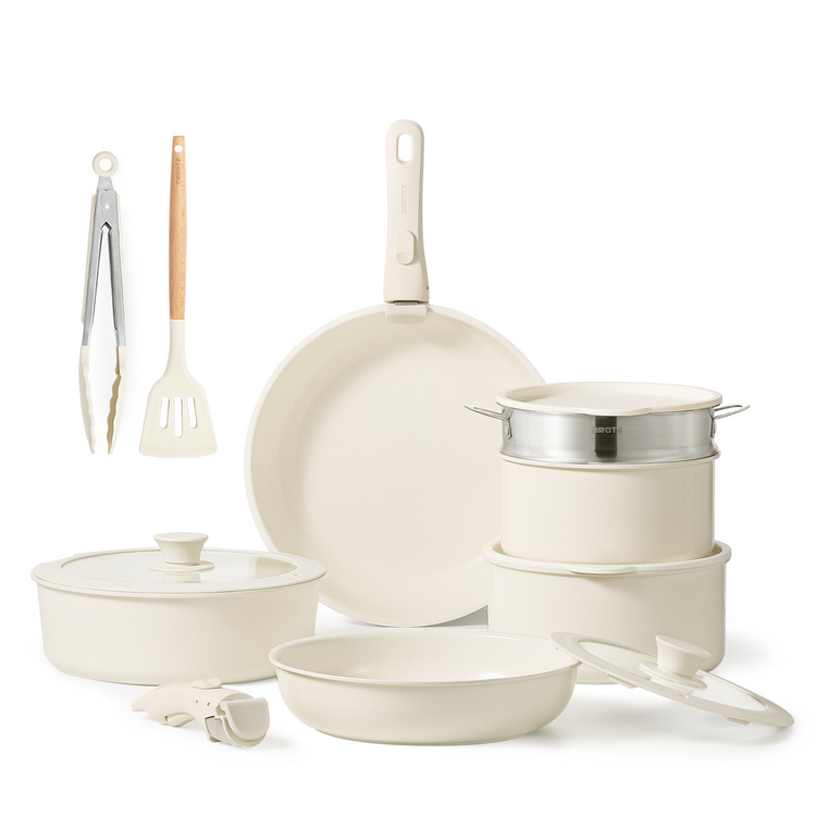  CAROTE Pots and Pans Set, 14pcs Kitchen Cookware Sets
