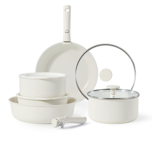 CAROTE 11 Pcs Pots and Pans Set Cookware Set Induction