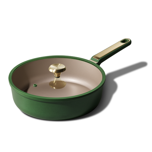 Carote 11-Inch Nonstick Deep Sauté Pan with Lid, Induction Compatible Cookware,Green