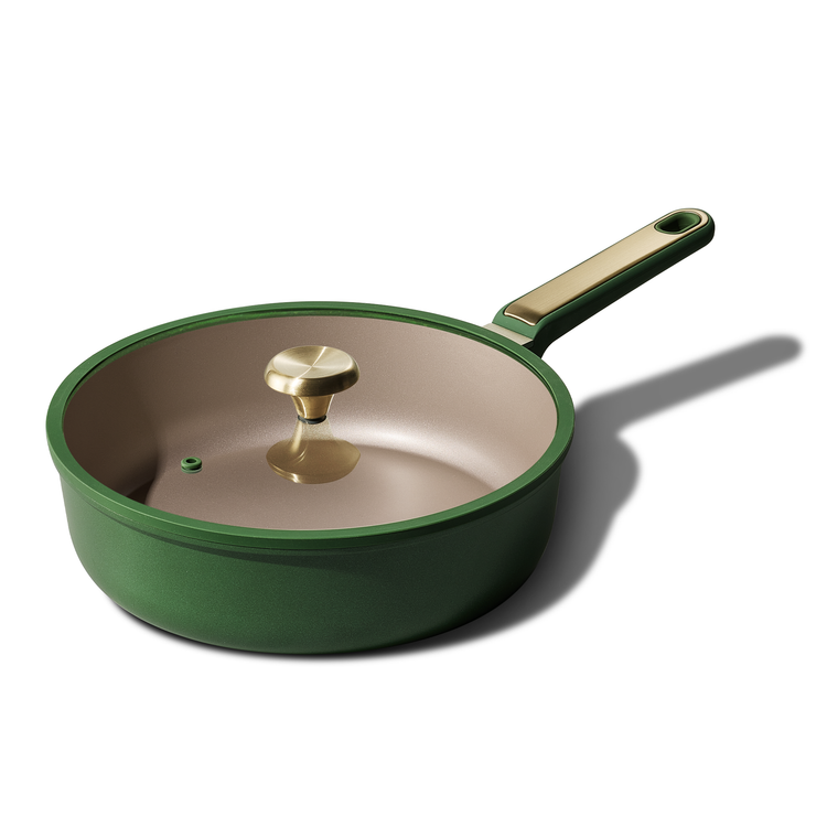 Carote 11-Inch Nonstick Deep Sauté Pan with Lid, Induction Compatible Cookware,Green