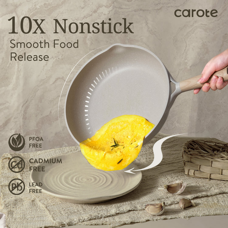 Carote Beige Granite 8 Pcs Cookware Set