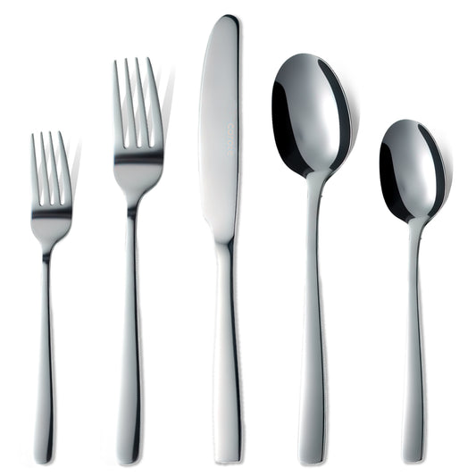 CAROTE 30 Piece Flatware Sets for 6, Food-Grade Stainless Steel Silverware Set with Spoons and Forks, Mirror Polished Cutlery Set, Dishwasher Safe, Silver