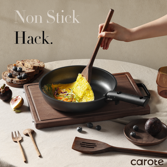 CAROTE 11 件鍋碗瓢盆套裝，不沾鍋炊具套裝，可拆卸手柄，電磁廚房炊具套裝，不沾鍋，帶可拆卸手柄，RV 炊具套裝，烤箱安全炊具套裝，純黑色