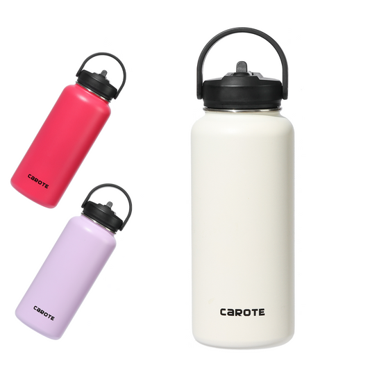 Copy of CAROTE Insulated Water Bottles, Water Bottle with Lid and Straw, Wide Mouth Water Bottle with Flex Cap, 32Oz