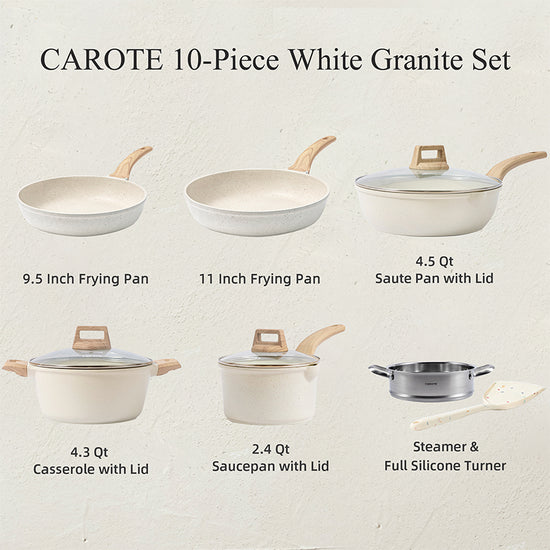 granite nonstick 10 pieces cookware pots