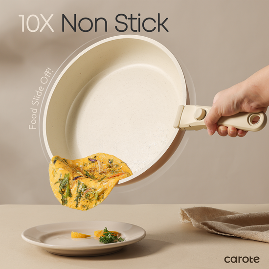 Carote Nonstick Cookware Sets with Detachable Handle, 5 Pcs