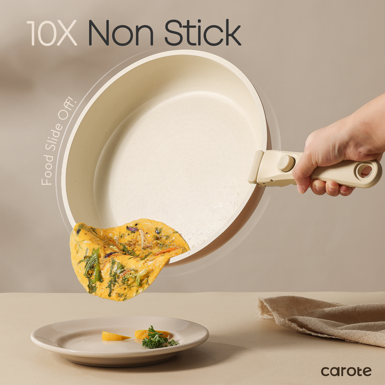 CAROTE + 5-Piece Nonstick Cookware Set with Detachable Handles