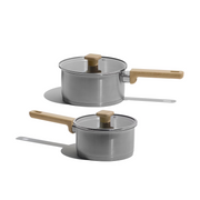 Carote 4-Piece Stainless Steel Saucepan Set with Lids, 1.5QT & 2.5QT Small Induction Cooking Pots for Everyday Use