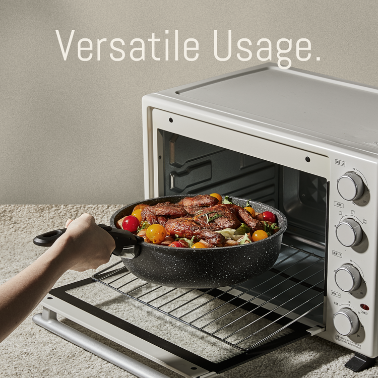 CAROTE 17pcs Nonstick Cookware Set With Detachable Handle, Induction Kitchen Sets Non Stick, Removable Handle, RV Oven Safe, Black