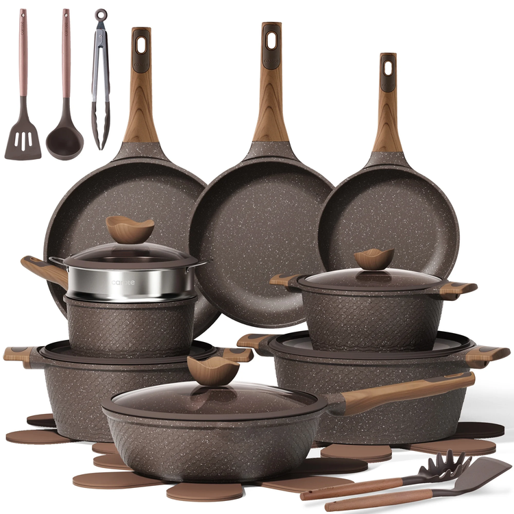 Carote 25PCS Pots and Pans Non Stick, Induction Cookware Sets Pot and Pan, Nonstick Kitchen Cooking