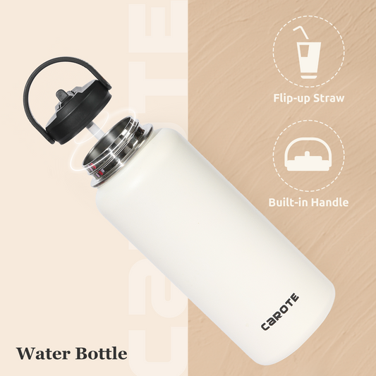 Copy of CAROTE Insulated Water Bottles, Water Bottle with Lid and Straw, Wide Mouth Water Bottle with Flex Cap, 32Oz