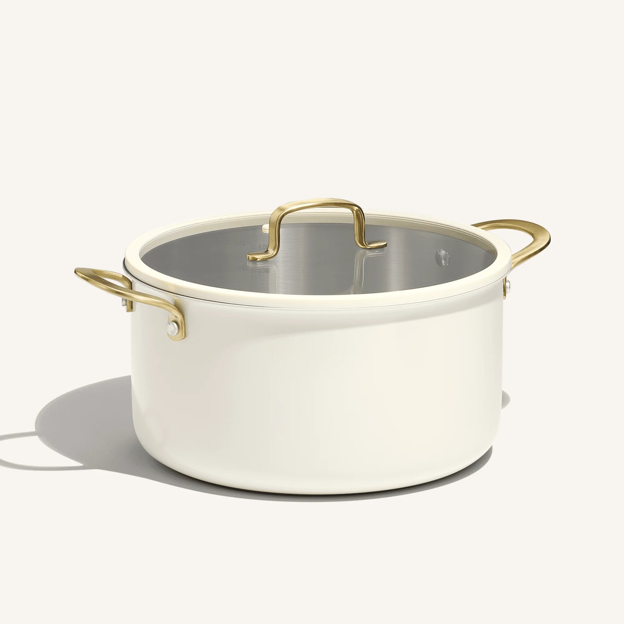 Carote 8QT Tri-Ply Stainless Steel Stock Pot with Lid, Induction Cookware Pot, Easy Cleaning Saucepan (White)
