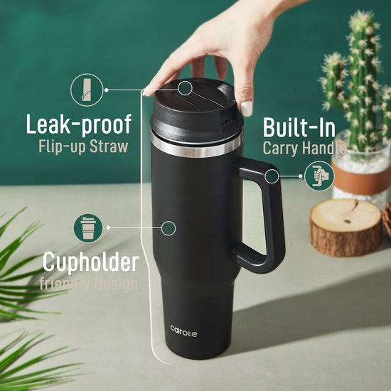 ALBOR - Insulated Tumbler - Coffee Mug with Handle, 2 Lids & More
