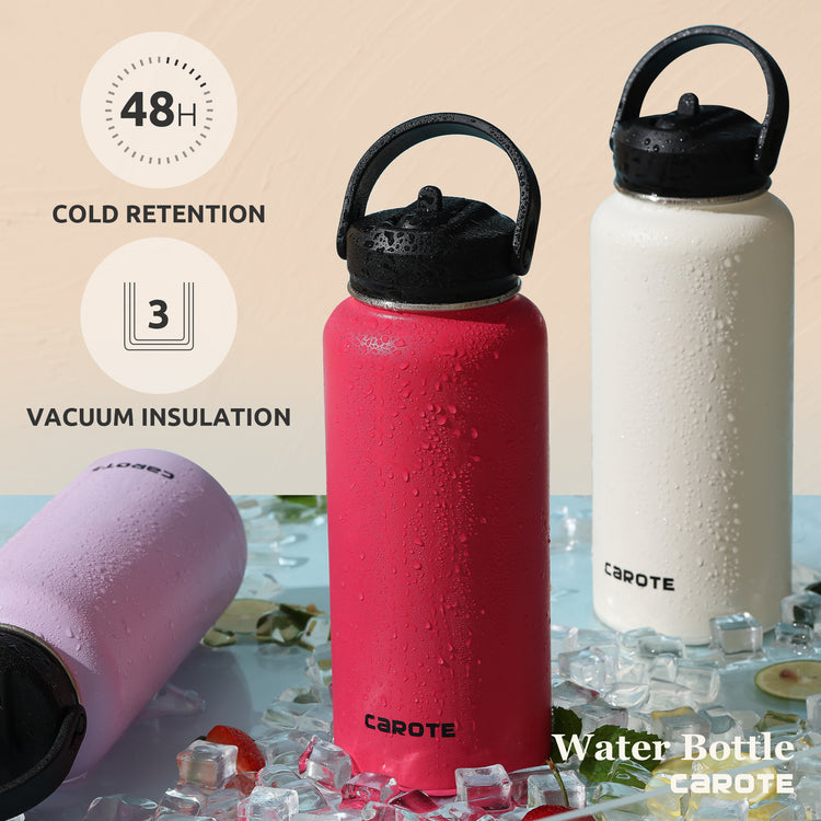 Copy of CAROTE Insulated Water Bottles, Water Bottle with Lid and Straw, Wide Mouth Water Bottle with Flex Cap, 32Oz