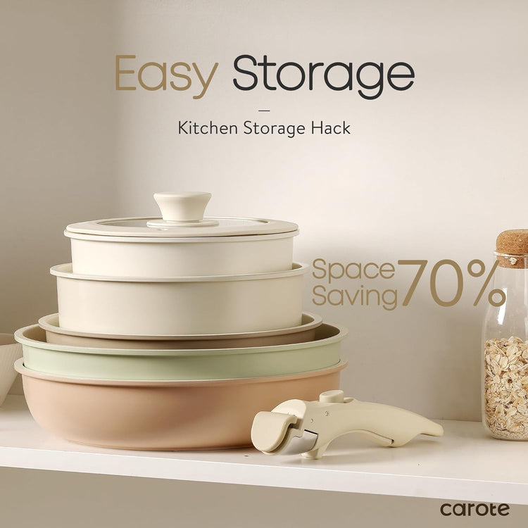 Carote EW11 11-Piece Pots and Pans Set Nonstick Granite Kitchen Cookware Set