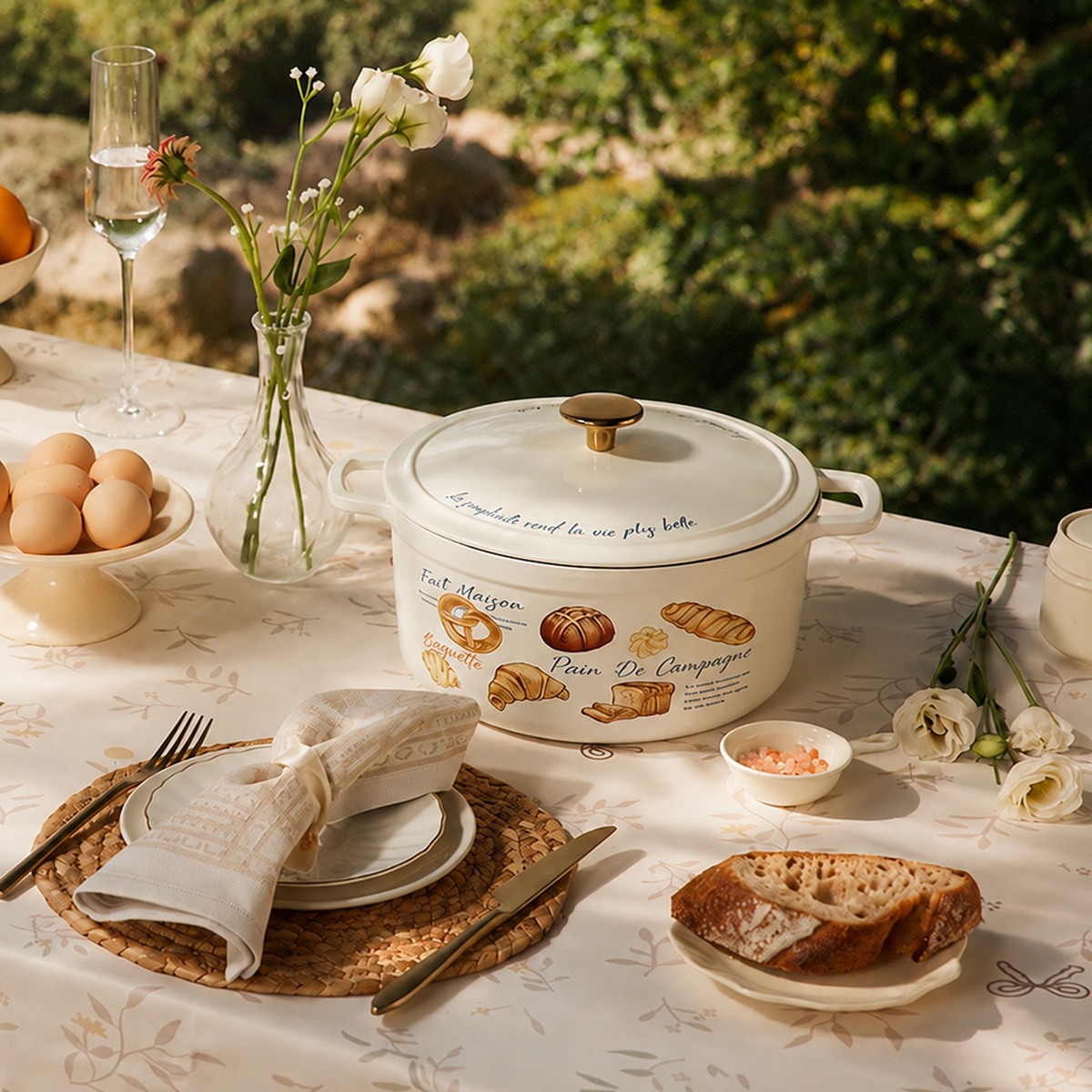 5 Qt Cream Enameled Dutch Oven