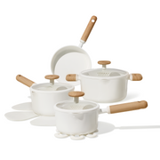 CAROTE Ceramic Cookware Set Nonstick, 11pcs Pots and Pans Set Nonstick, Non-Toxic & PFAS-Free, Dishwasher/Oven Safe, RV/Camping Cookware Set, Cooking Pots with Lids,Cream
