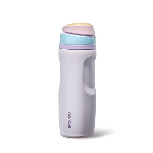 CAROTE Sip Free Insulated Stainless Steel Water Bottle with Straw, BPA-Free Sports Water Bottle, Great for Travel, Sunshine Coast Handle Tumbler, 26 Oz, Sakura Purple
