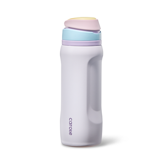 CAROTE Sip Free Insulated Stainless Steel Water Bottle with Straw, BPA-Free Sports Water Bottle, Great for Travel, Sunshine Coast Handle Tumbler, 32 Oz, Sakura Purple