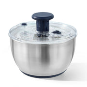 6.34 Qt Stainless Steel Salad Spinner, Large Lettuce Spinner Vegetable & Fruit Washer, One-Handed Operation with Quick Brake, Non-Slip Base, Multifunctional for Salad, Fruits, Pasta