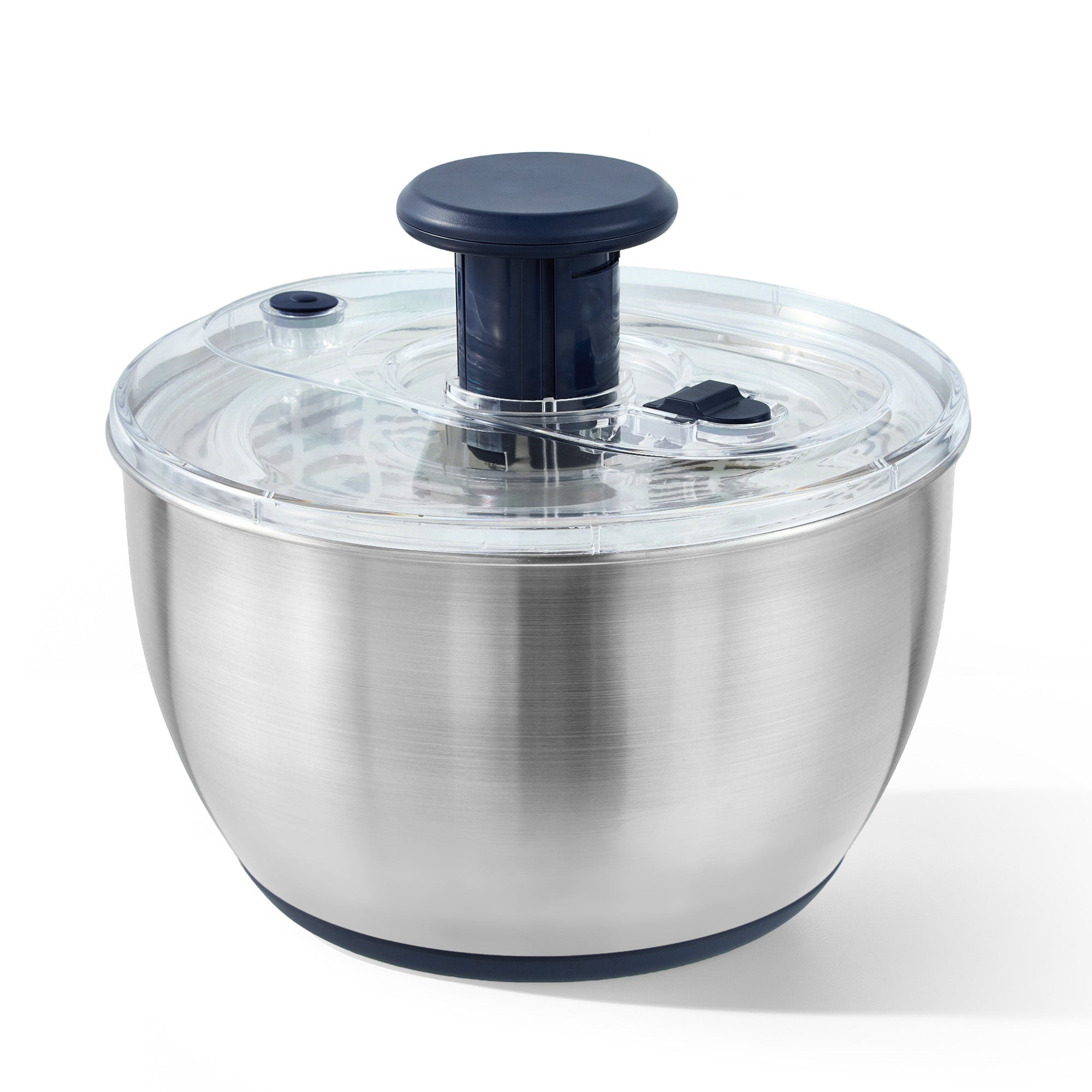 6.34 Qt Stainless Steel Salad Spinner, Large Lettuce Spinner Vegetable & Fruit Washer, One-Handed Operation with Quick Brake, Non-Slip Base, Multifunctional for Salad, Fruits, Pasta