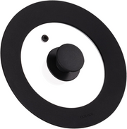 CAROTE Universal Silicone Lid for Pots, Pans and Skillets, Pot Lid With Heat Resistant Silicone Rim and Tempered Glass, Black（6"+7"+8"）