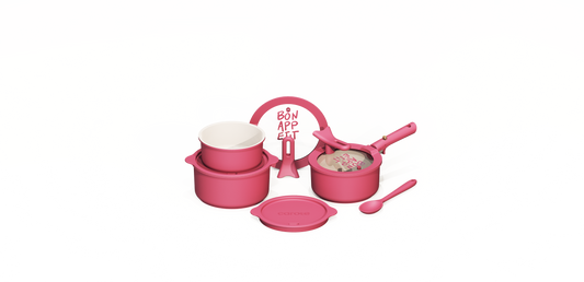 Carote 11 Pcs Nonstick Pans Set, Nonstick Skillets with Detachable Handle, Oven Safe, Induction Cookware, Stackable Kitchen Set, Rose Pink