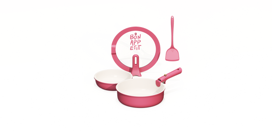 CAROTE Pots and Pans Set Non Stick, Nonstick Kitchen Cookware Sets with Lid, Detachable Handle Sauce Pan Set, Non Toxic Frying Pans, Oven Safe, Induction Ready, Pink