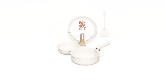 CAROTE Pots and Pans Set Non Stick, Nonstick Kitchen Cookware Sets with Lid, Detachable Handle Sauce Pan Set, Non Toxic Frying Pans, Oven Safe, Induction Ready, Cream White