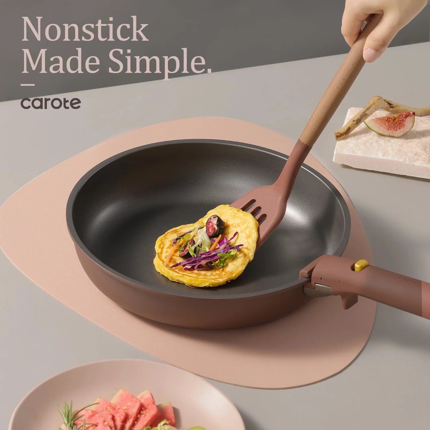 CAROTE 21pcs Pots and Pans Set Non stick,Cookware Set Detachable Handle,kitchen essentials,RV kitchen pot and pan,Induction Cookware,Oven Safe,PFOA PFOS FREE,Burgundy