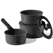 Carote Nonstick Cookware Set 8-Piece,Saucepan Set,Stay-Cool Handles,Induction Compatible,Cookware Set for RV and Camping,Black