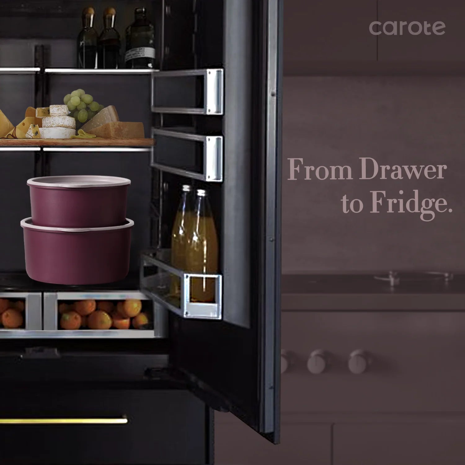 CAROTE 21pcs Pots and Pans Set, Nonstick Cookware Set Detachable Handle, Induction Kitchen Cookware Sets Non Stick with Removable Handle, RV Cookware Set, Gold and Purple