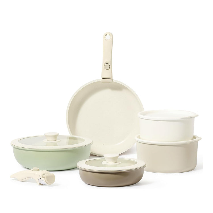 Carote Handle Non-Stick Cookware Set, 5 Piece Granite Non-Stick Pot and Pan  Set