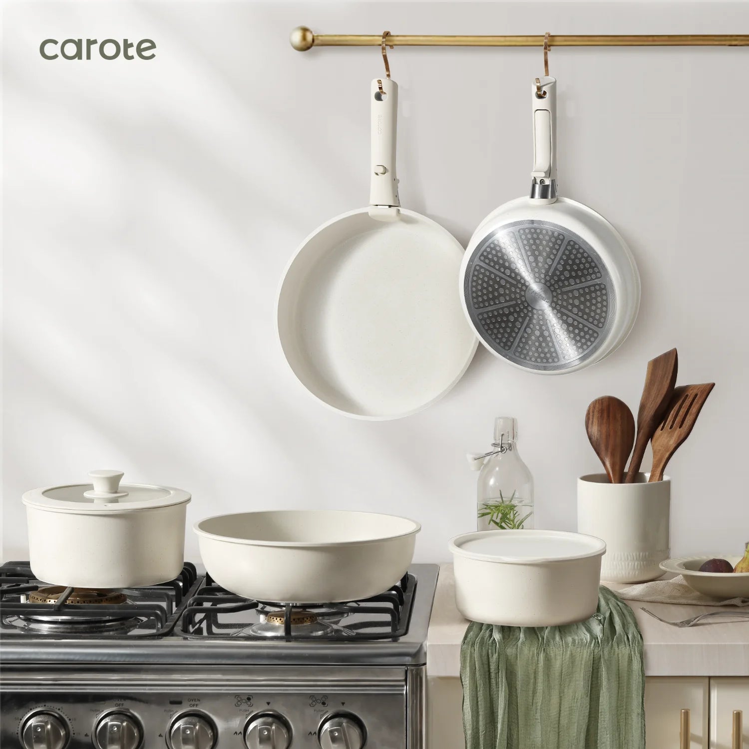 Cream detachable Cookware set - 33 pcs