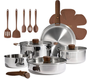 Tri-Ply Stainless Steel Detachable Cookware Set（19-Piece）