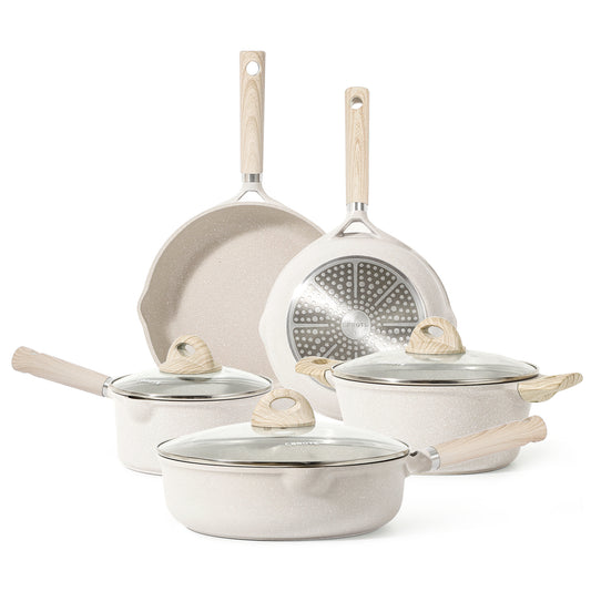 Carote Beige Granite 8 Pcs Cookware Set